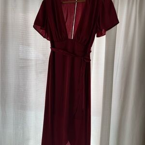 Express Deep Red Midi Dress